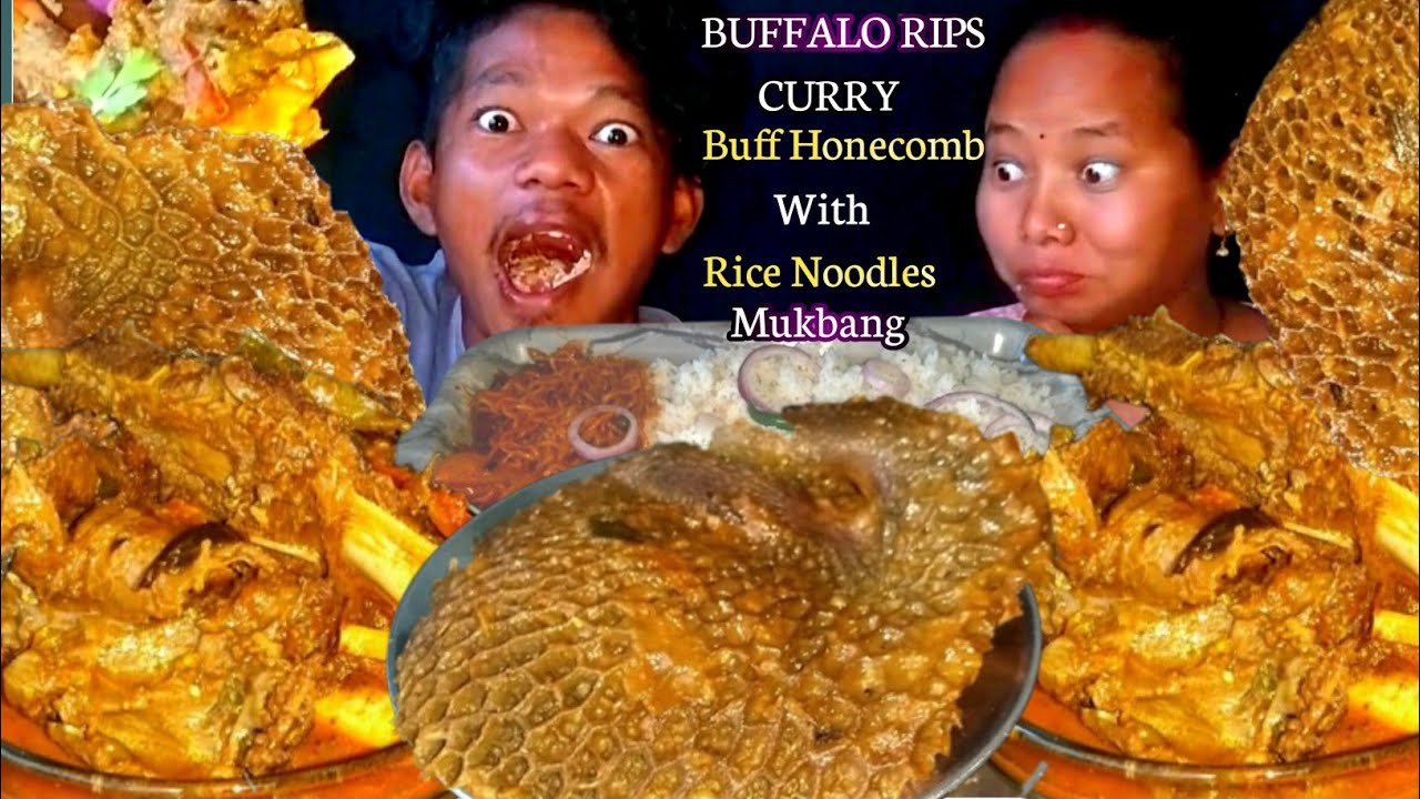 First Bite Buff Honecomb With || Buffalo Rips Curry| Rice Noodles || Aaja Nun Lagena Re