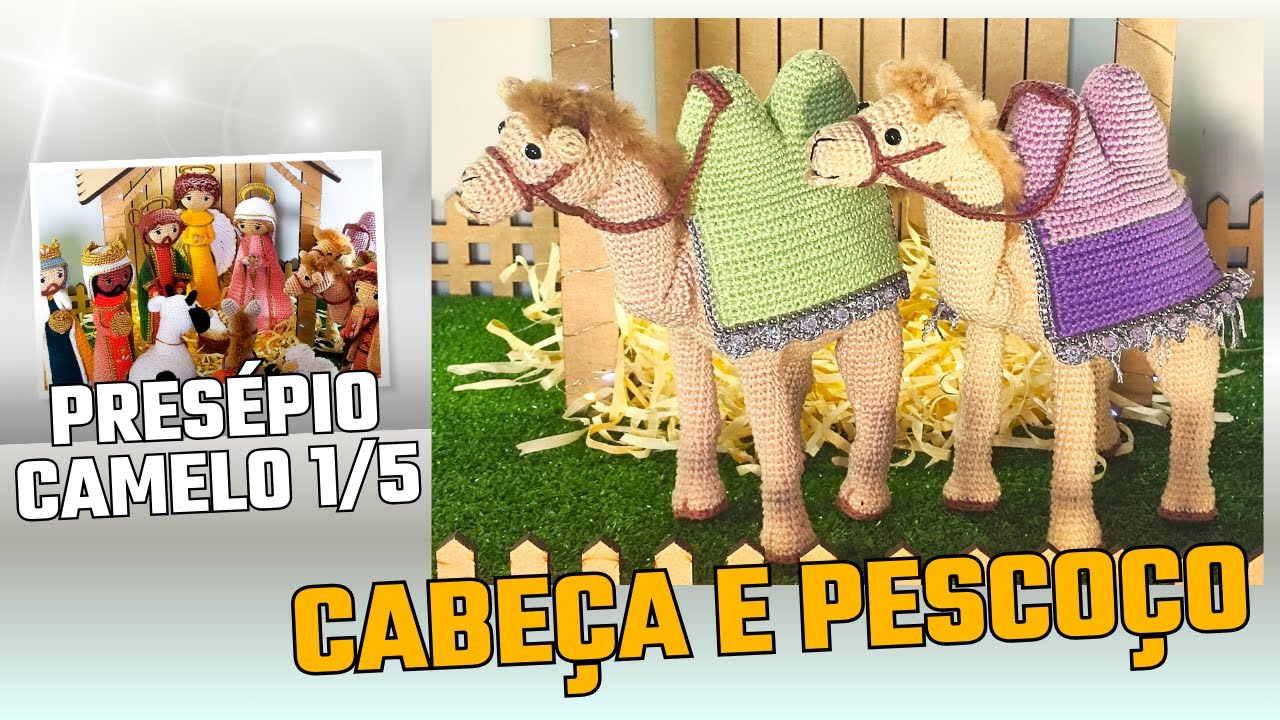 Cabeça e Pescoço do Camelo Presépio de Natal 1/5 Amigurumi em Crochê