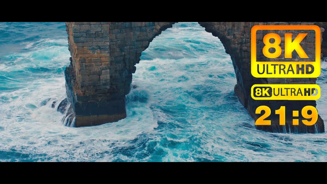 [21:9] Majestic Coastal Cliffs &ndash; Aerial Ocean View in 8K Ultra HD