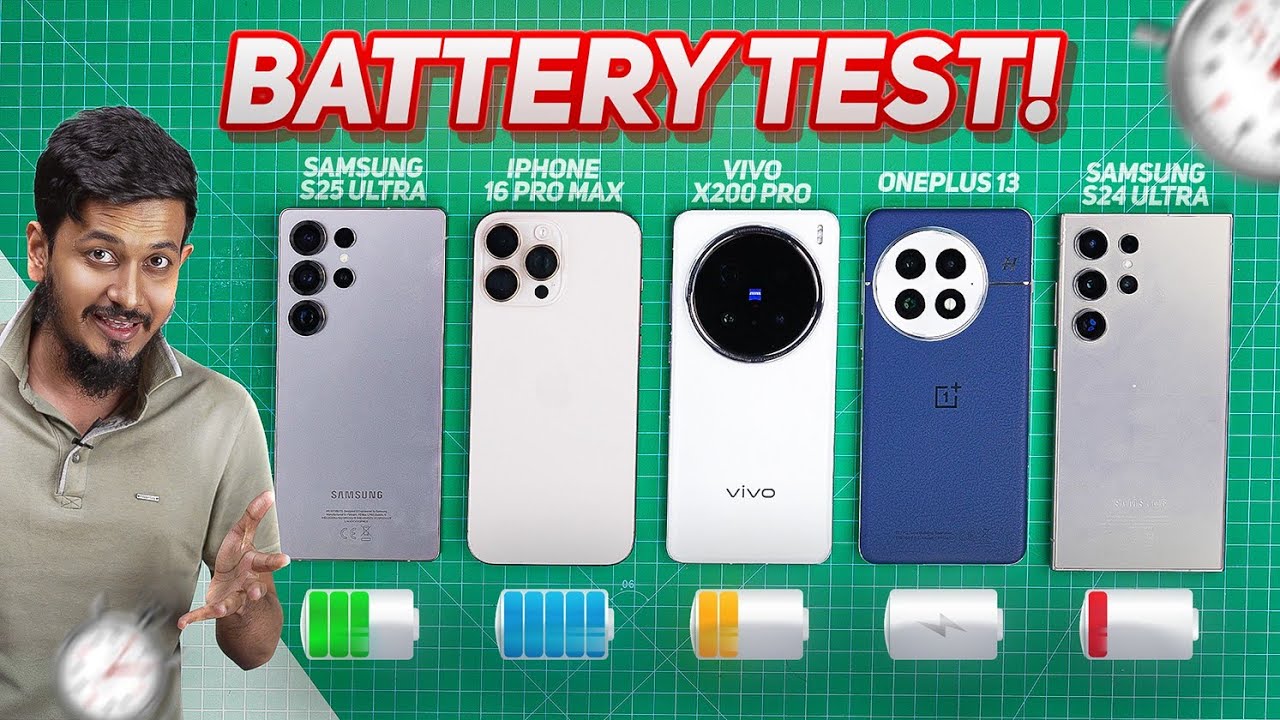 Ultimate Battery Battle | S24 Ultra-S25 Ultra-X200 Pro-iPhone 16 Pro Max- OnePlus 13