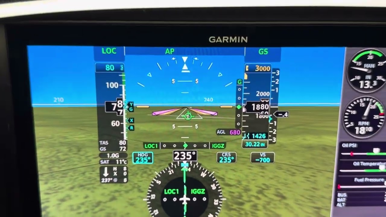 Cessna Skylane 182S - ILS to Minimums - Full Garmin Upgrade