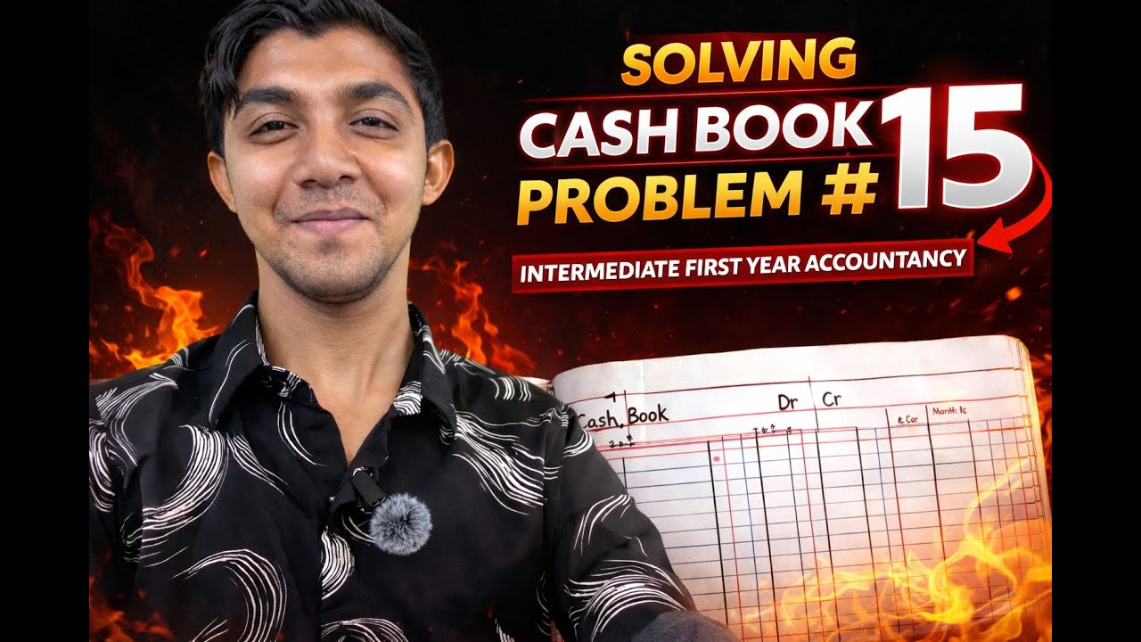Cash Book Problem No. 15 | Intermediate 1st Year Accountancy | Step-by-Step Explanation