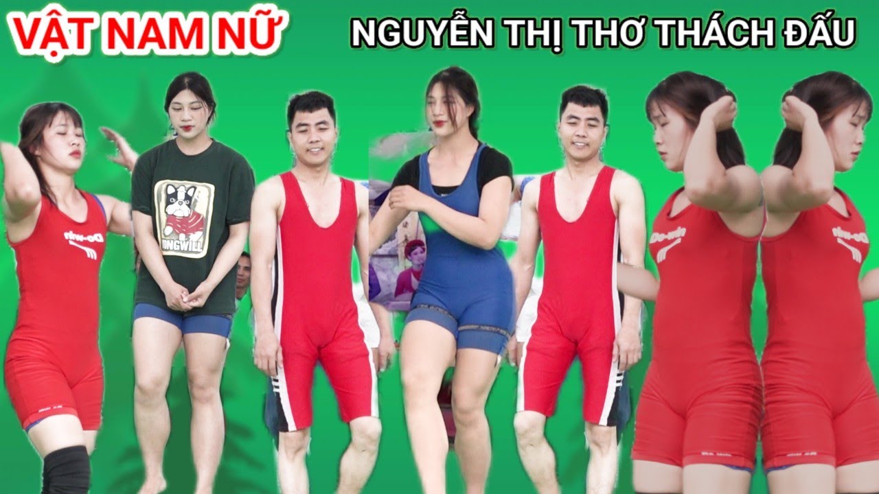Vật Nam Nữ! Men's and women's wrestling, Nguyễn Thị Thơ thách đấu trai hội làng Thanh Lâm An Thịnh.