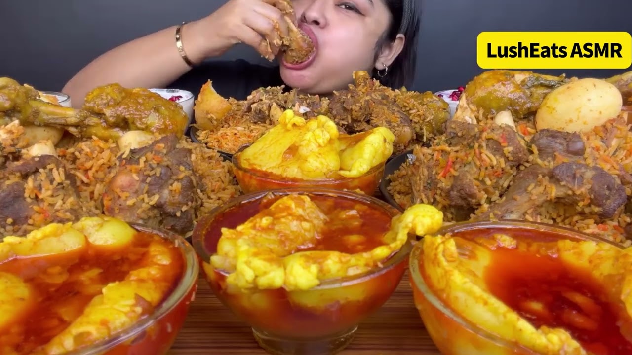 BIG BITES SPICY EATING CHALLENGE | JUICY MUTTON FAT CURRY + CHICKEN KOSHA ASMR 🔥