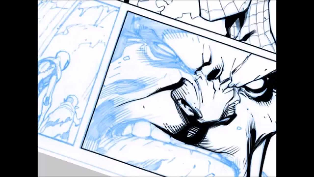 Digital Inks over Joe Madureira's Spider-Man page