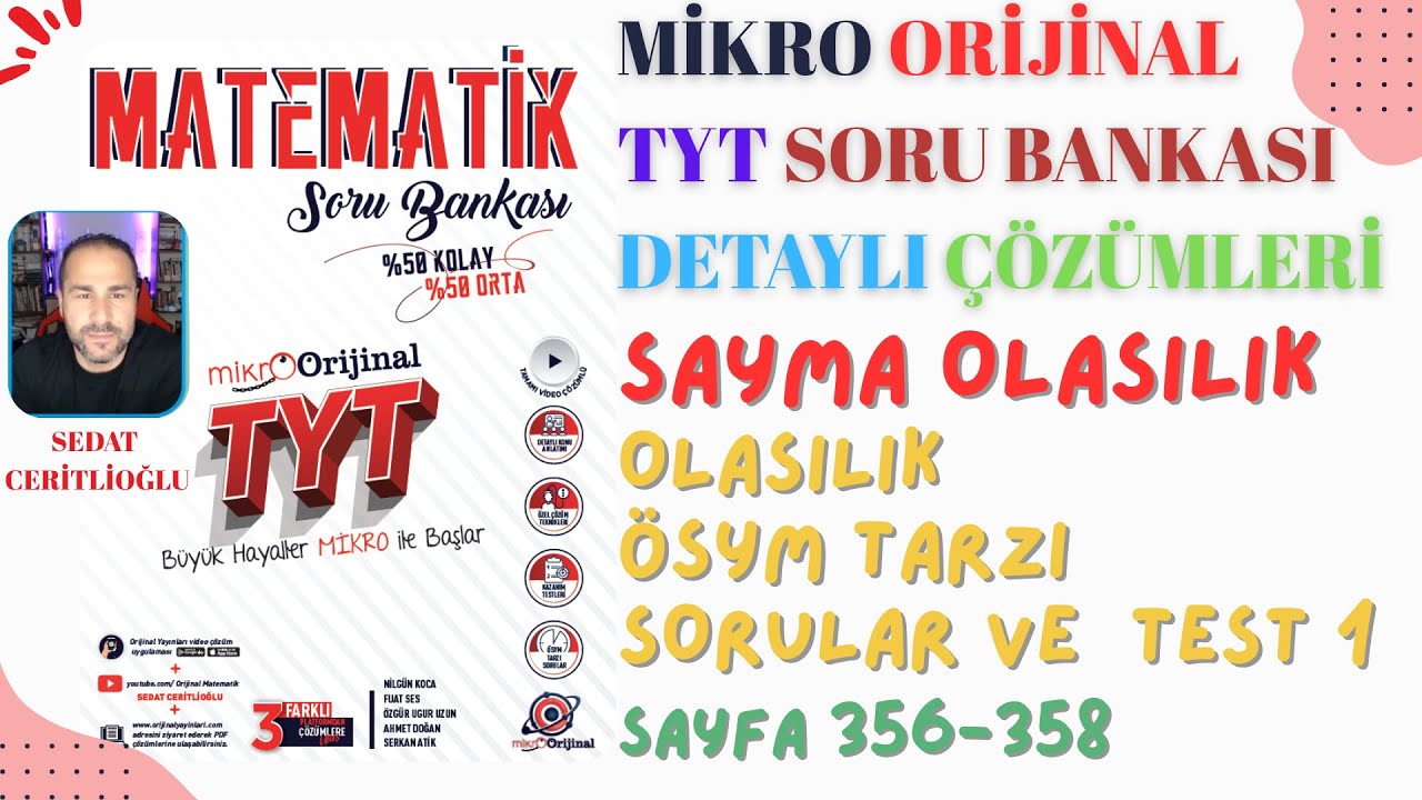 2026 MİKRO ORİJİNAL TYT SORU BANKASI ÇÖZÜMLERİ SYF356-358 #orijinalmatematik #mikroorijinal #yks2026
