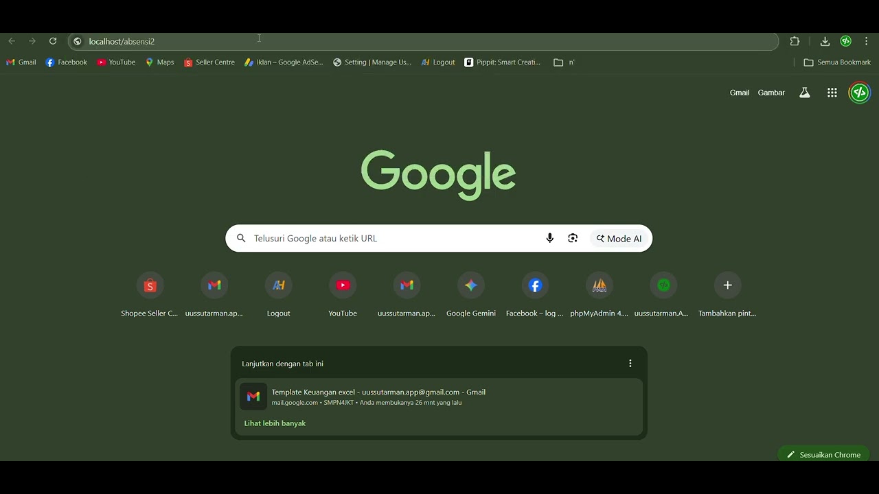 Referensi Install Lokal Absensi Siswa Murni PHP