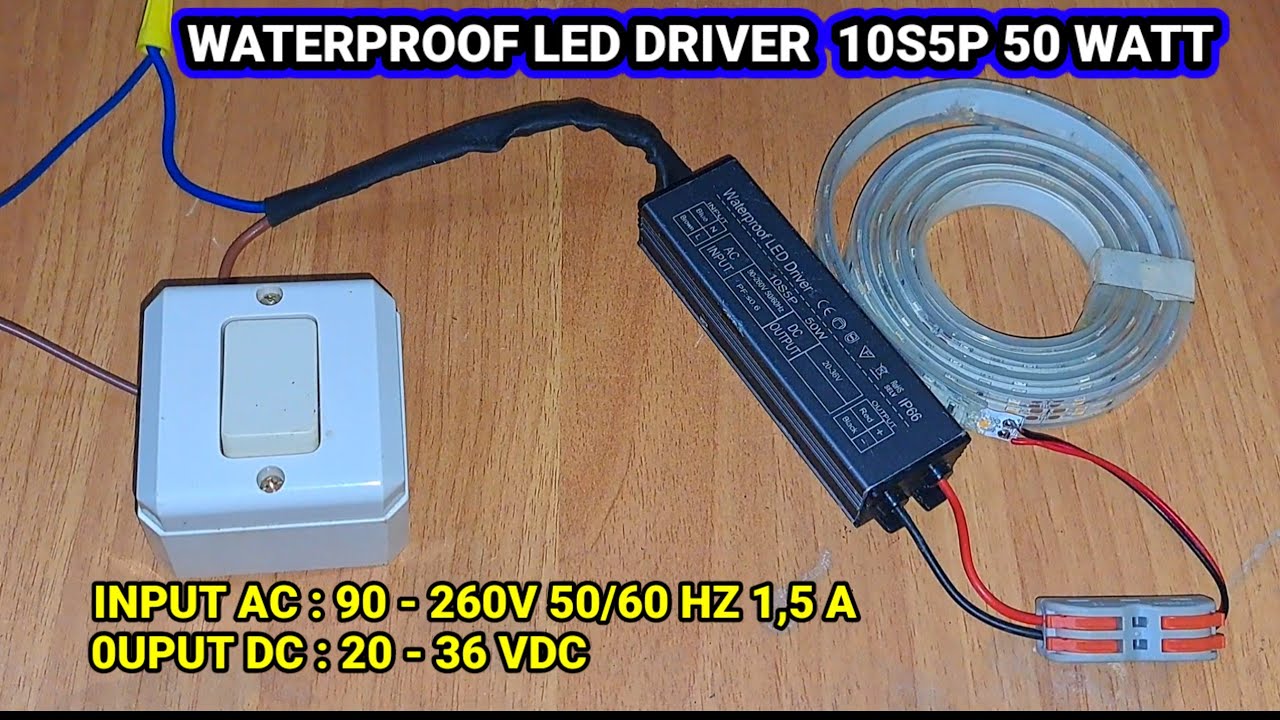 Review dan Cara Pasang Adaptor Waterproof Lampu Led 50 Watt ||WATERPROOF LED DRIVER 10S5P IP66