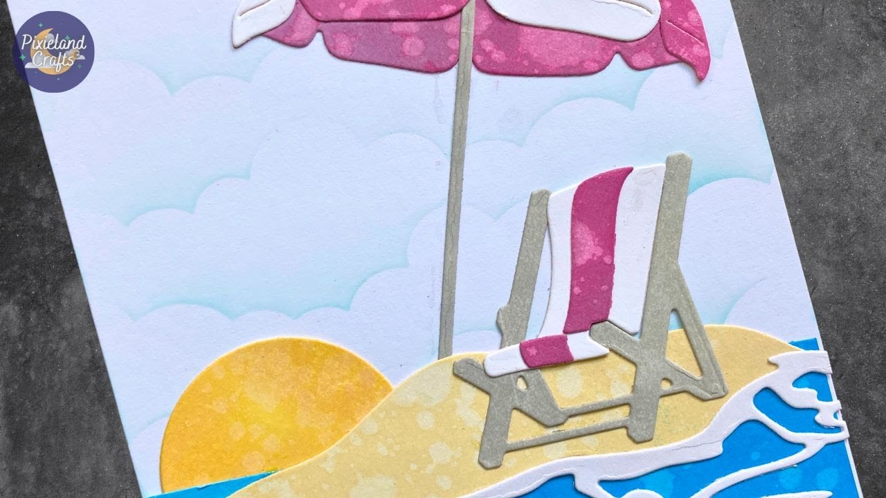 HOW TO Easy Ink Blending On Die Cuts Beach Card | Spellbinders