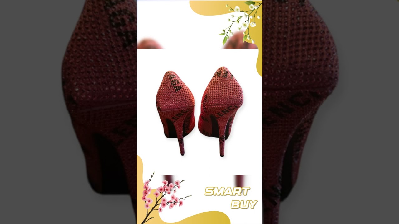 Balenciaga Square Knife Strass Logo Pink Rhinestone Embellished Pointed-Toe Pumps - New
