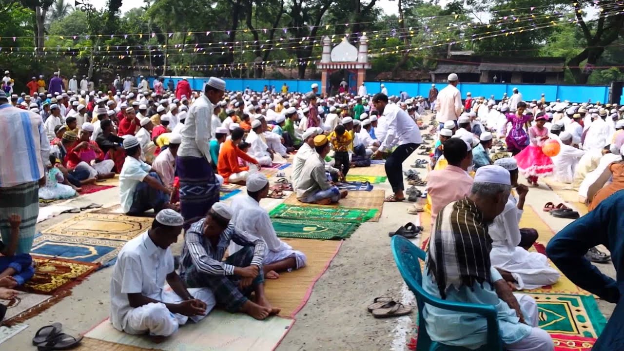 Prayer in Bangladesh eid salat with Beautiful movmement.