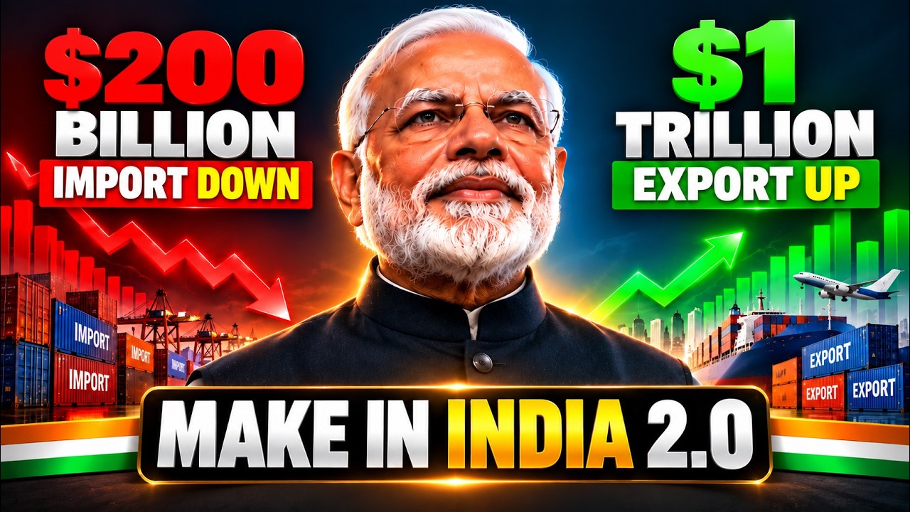 Make in India 2.0 PLAN : $200 Billion Imports CUT, $1 Trillion Exports Target