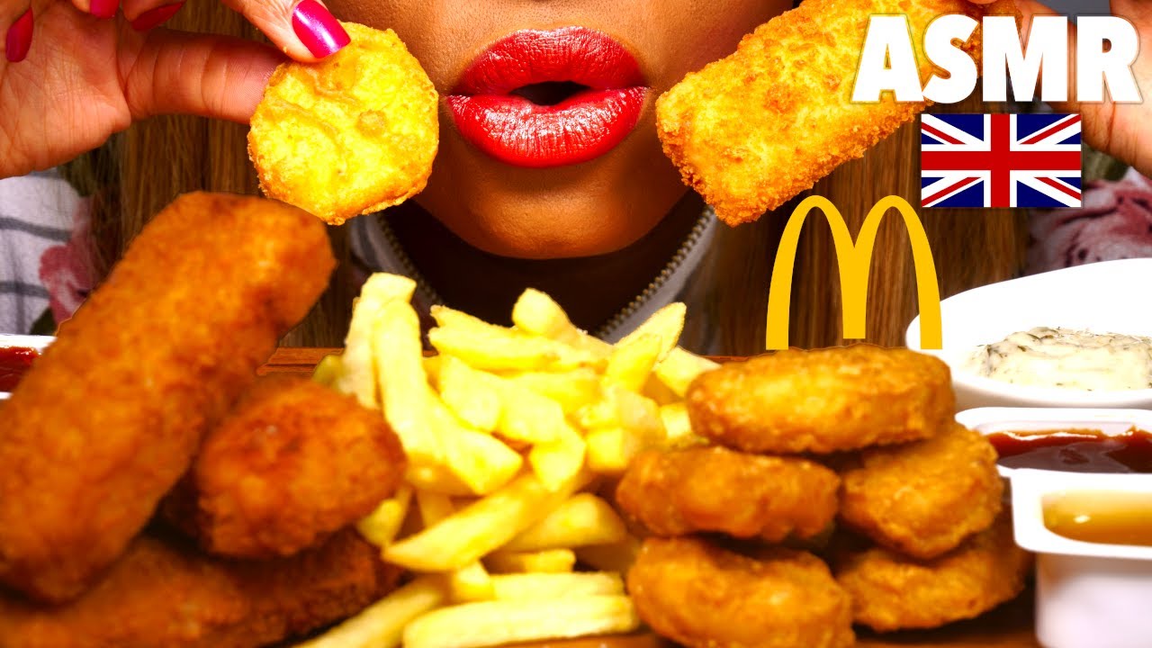 ASMR Eating McDonalds Chicken Nuggets + Fish & Chips mouth sounds (Gentle Whispering) asmr mukbang먹방