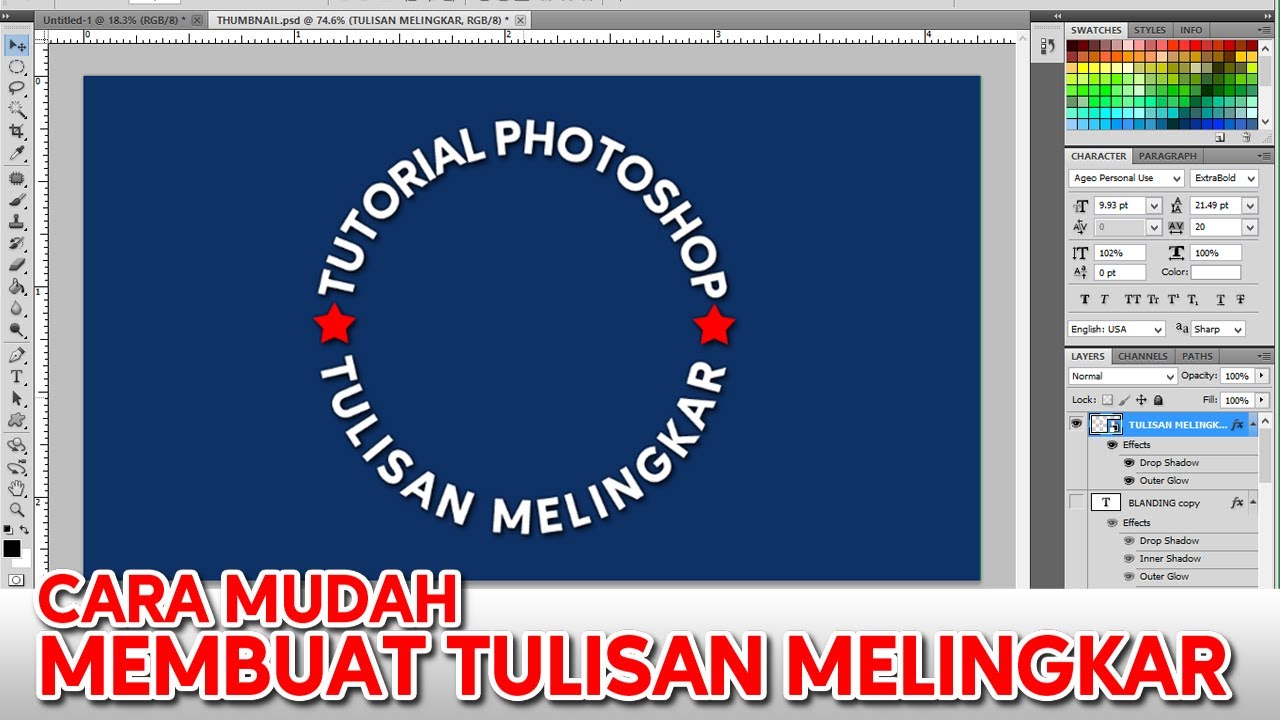 CARA MEMBUAT TULISAN MELINGKAR DI PHOTOSHOP ~TUTORIAL