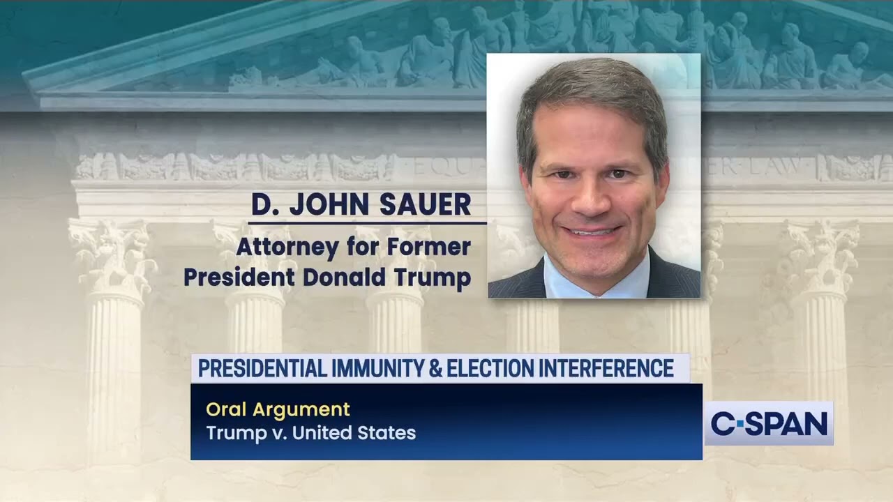 Trump attorney D. John Sauer#Take on presidential immunity from criminal prosecution