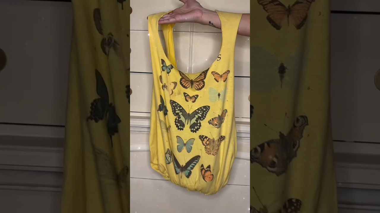 NO SEW: Turn an old T-shirt into a tote bag #diy #upcycling #tutorial #tipsandtricks #doityourself
