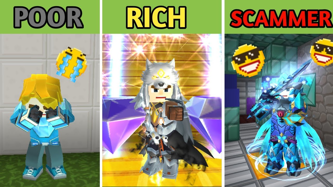 POOR vs RICH vs SCAMMER in SkyBlock (Blockman Go)