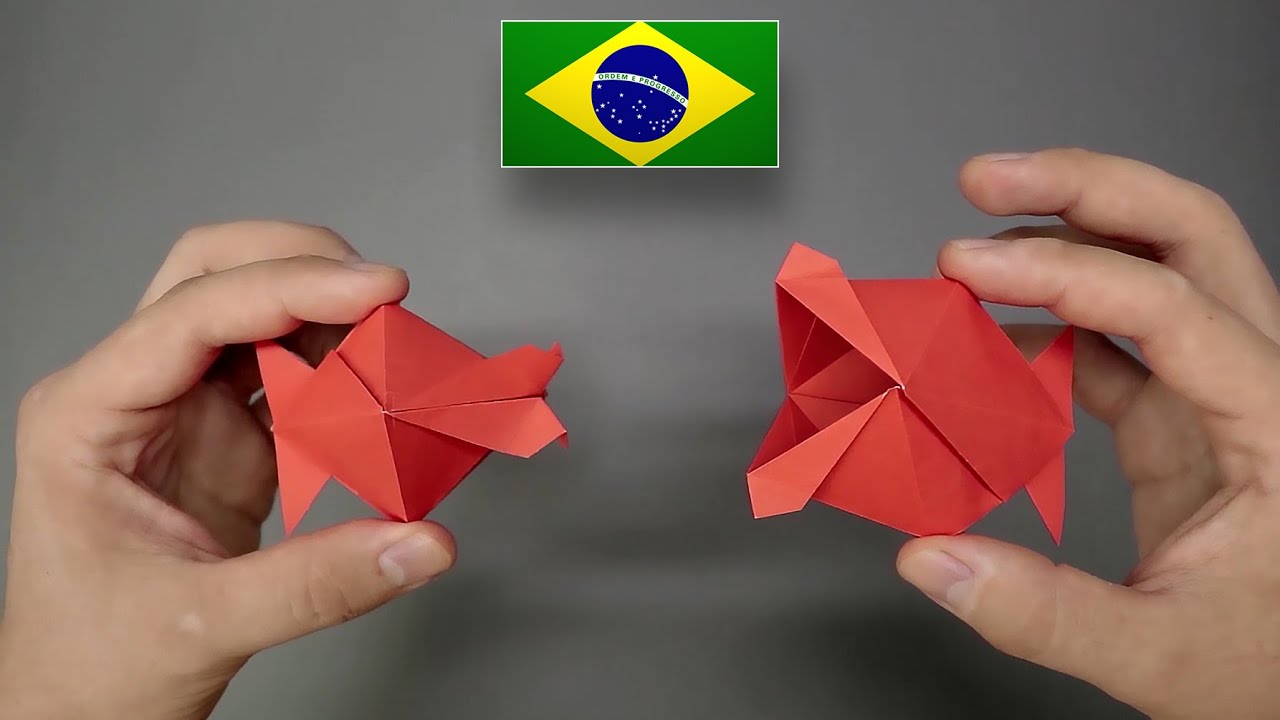 Origami Peixe 3D / Peixe Falante - Instruções em Português PT-BR