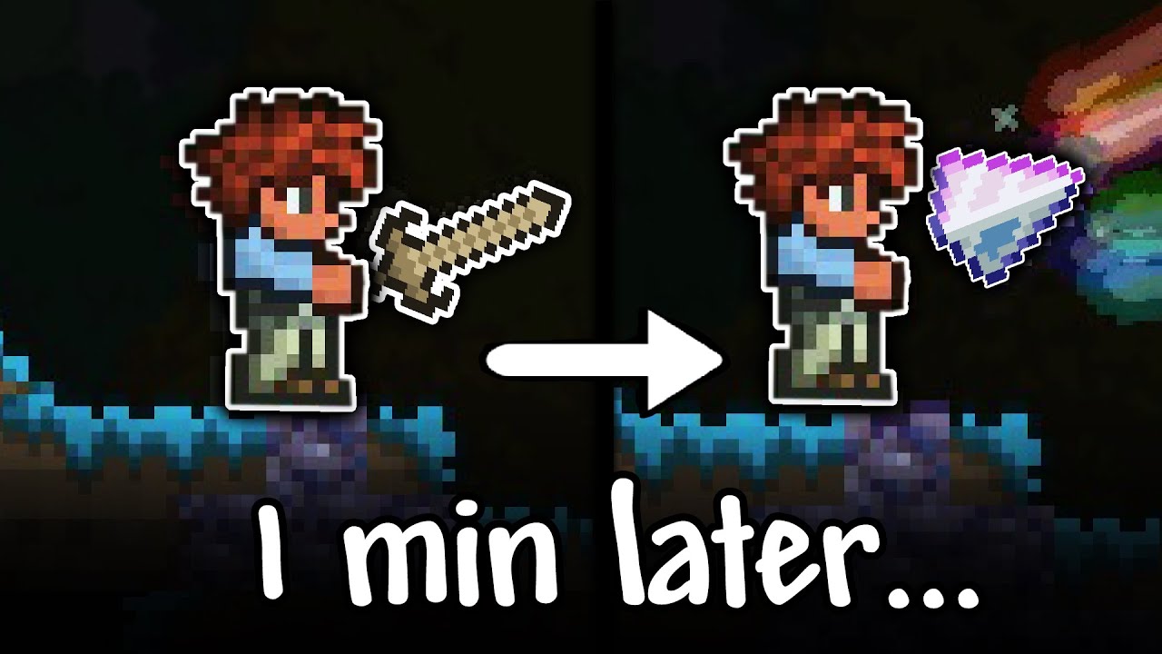 Terraria, but my weapon randomly changes every minute...