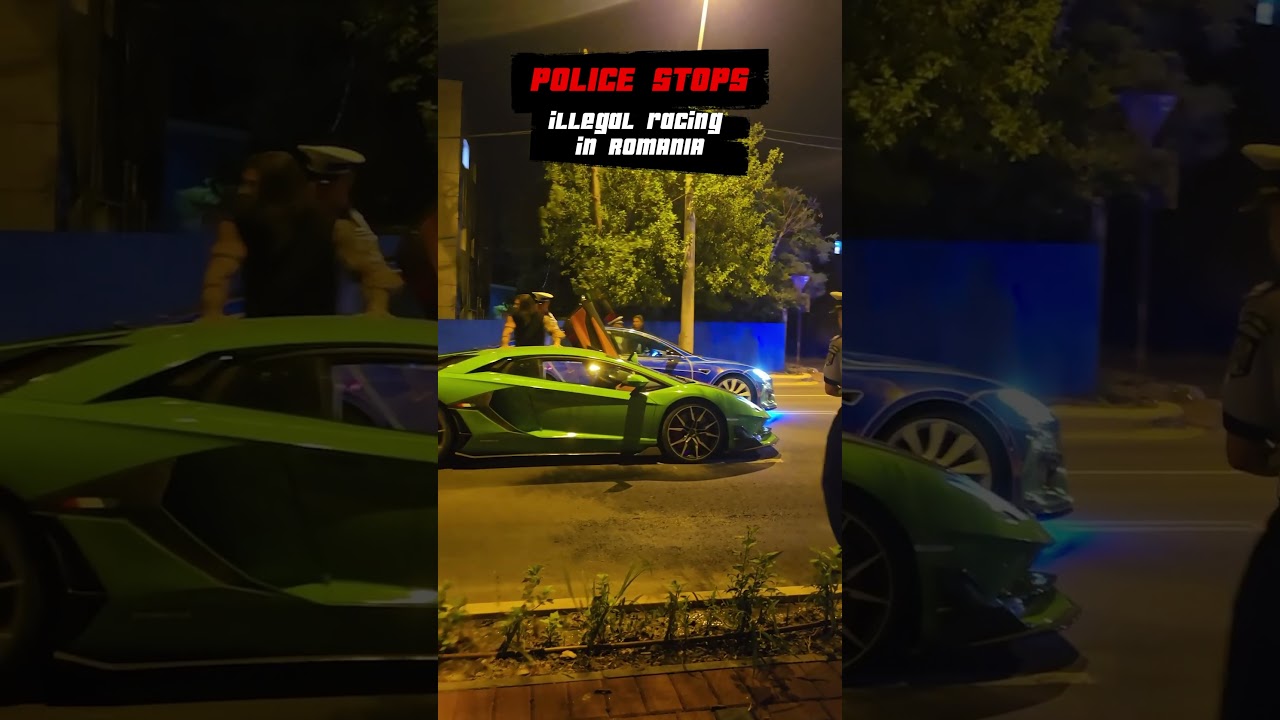 Police stops illegal racing in Bucharest, Romania