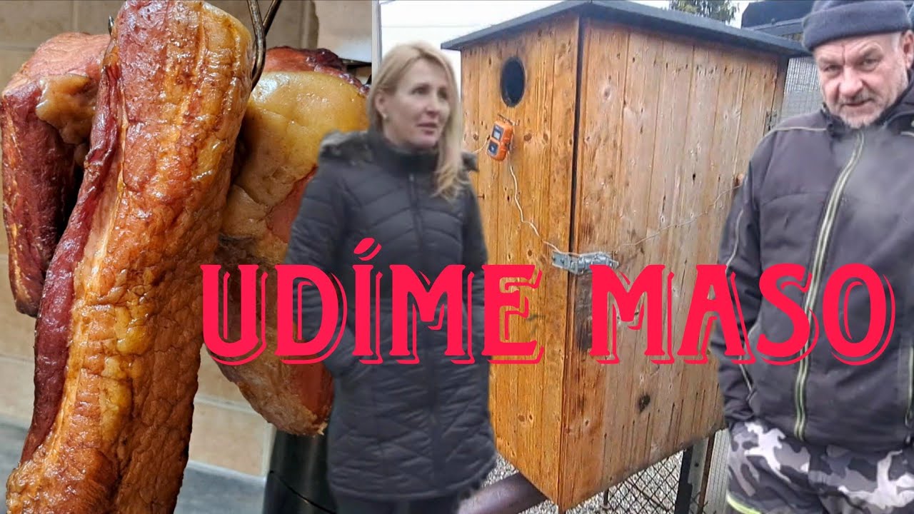TRADIČNÍ UZENÍ MASA V UDÍRNĚ NA DŘEVO. UDÍME VEPŘOVÝ BŮČEK ,KRKOVICI  A PEČENI.