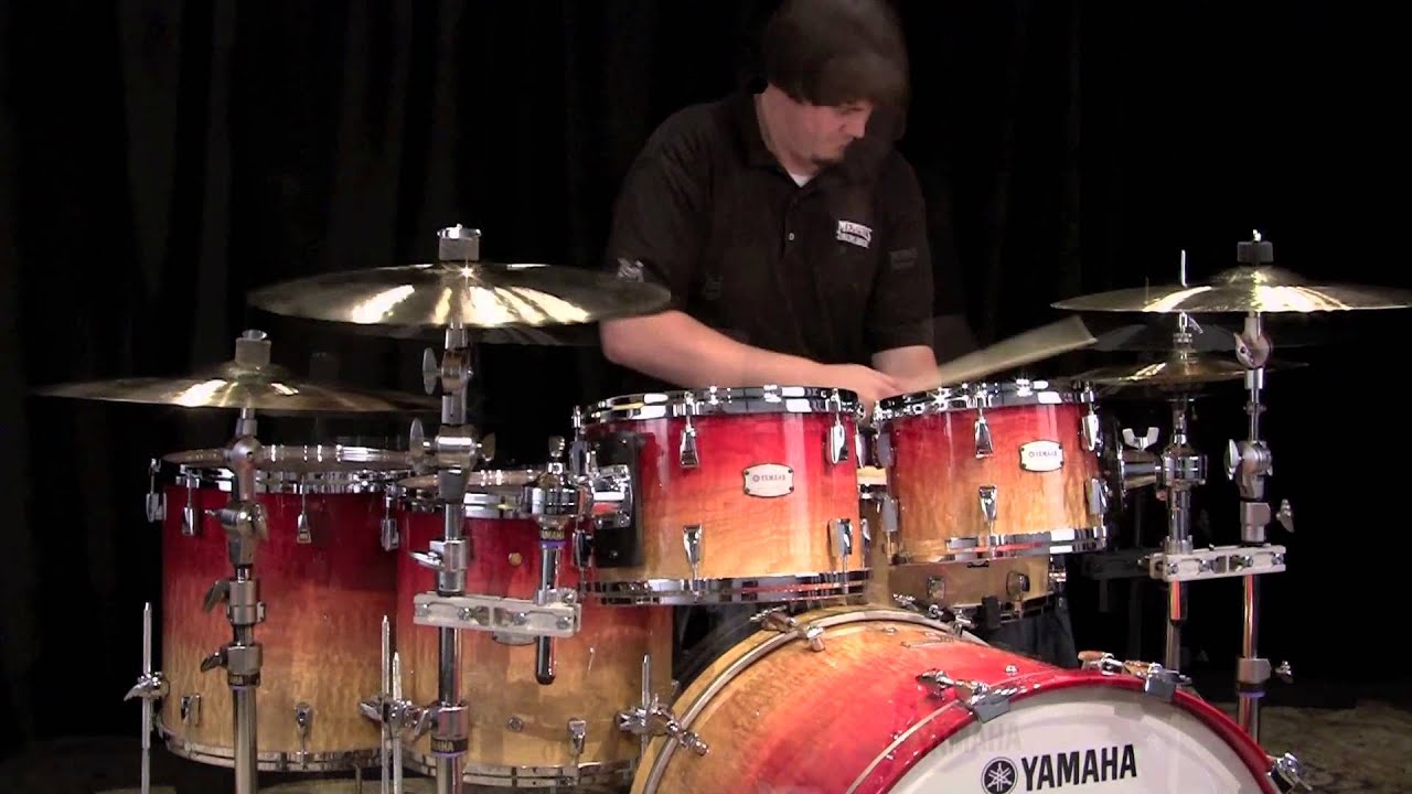 Yamaha PHX Phoenix Drum Set 22/10/12/14/16 - Burled Ash Garnet Fade Gloss
