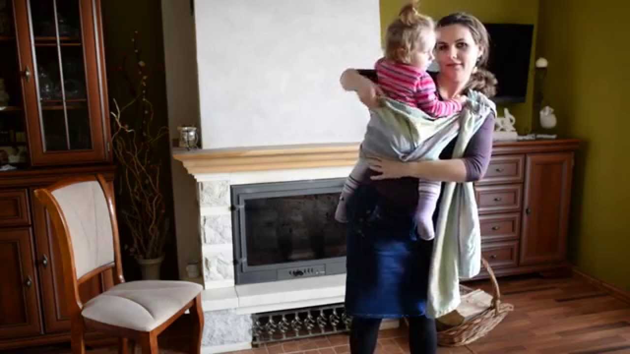 Babywearing - Ring sling / Wiązanie chusty - kółkowa na biodrze