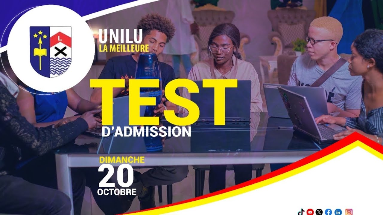 Test d'Admission 2024 à l'Université de Lubumbashi