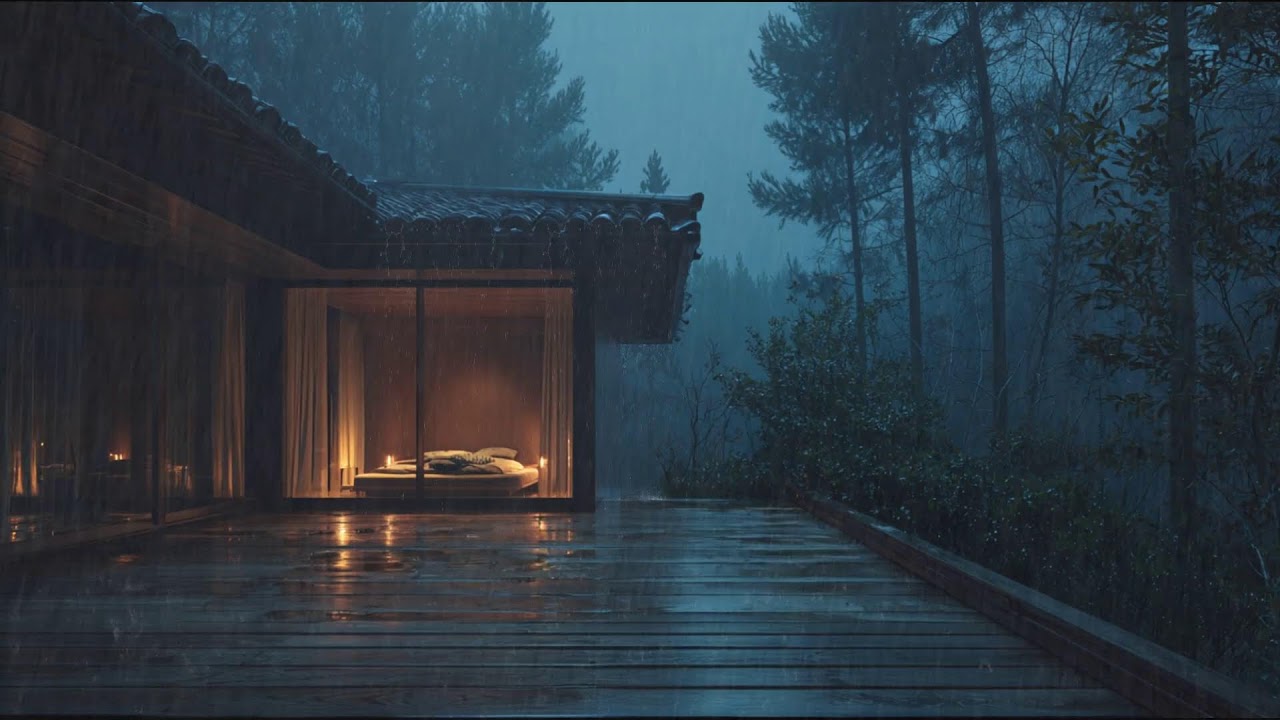Calm Rainfall at the Forest Cabin 🌧 | Deep Sleep and Relax with Nature Ambience