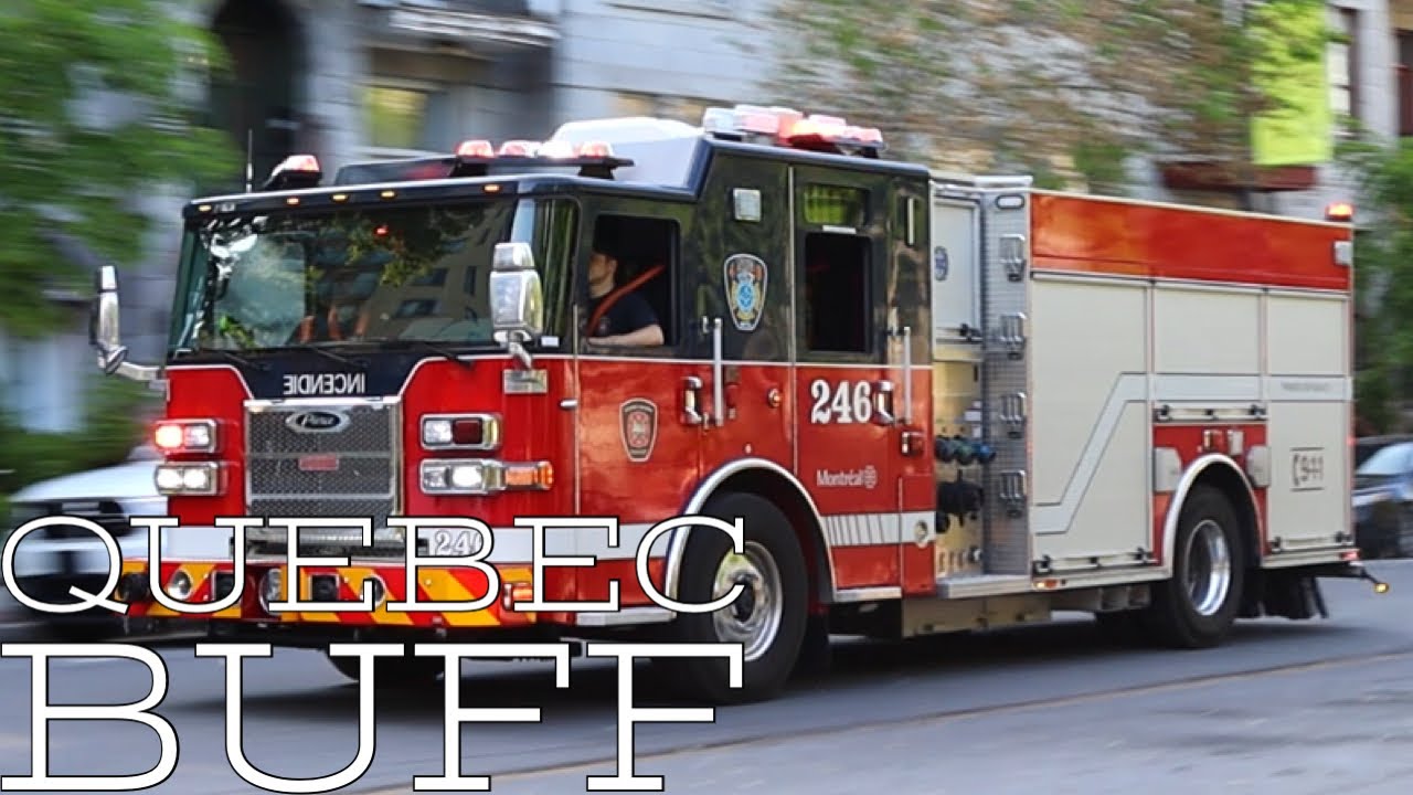 Montreal Fire Department (SIM) Pumper 246 responding to a medical emergency call in Downtown.