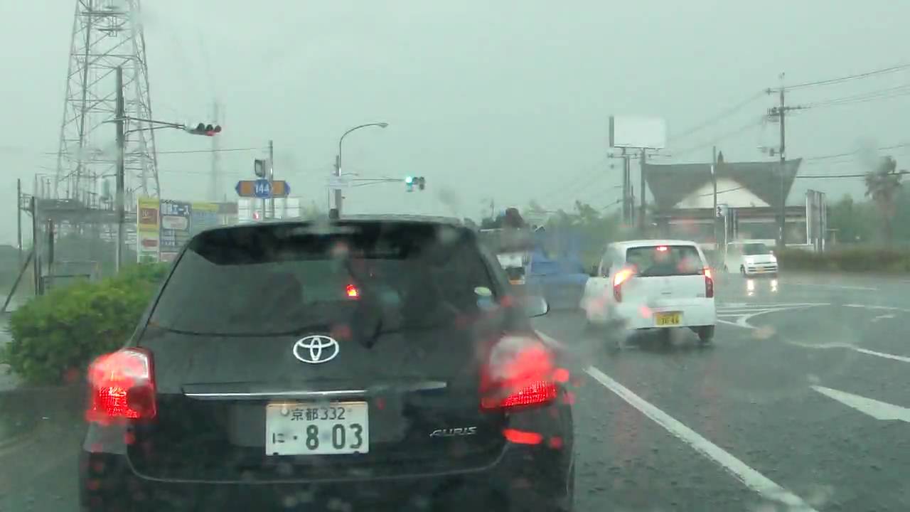 ２０１０年６月３日奈良・大和郡山　大雨から雹へ（車載動画）