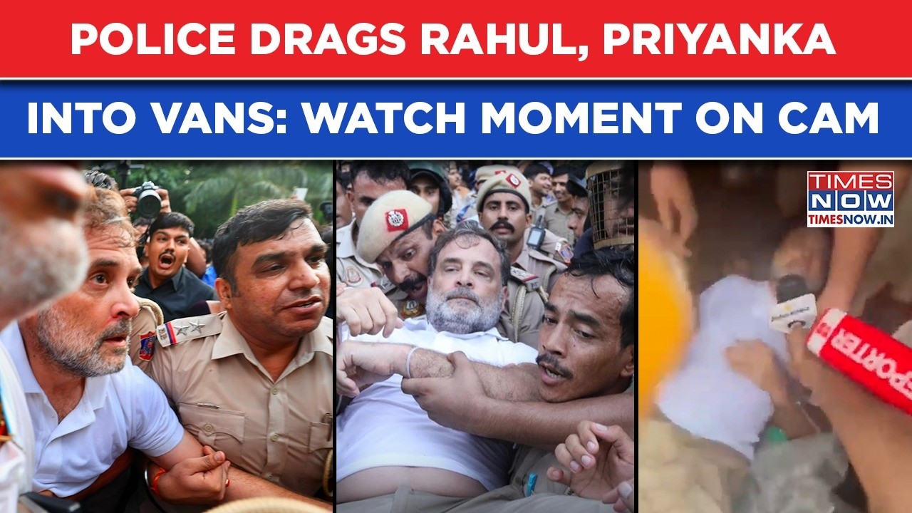 Rahul, Priyanka Gandhi Dragged, Detained By Delhi Police On Cam After Cockroach Janta Party's Horror