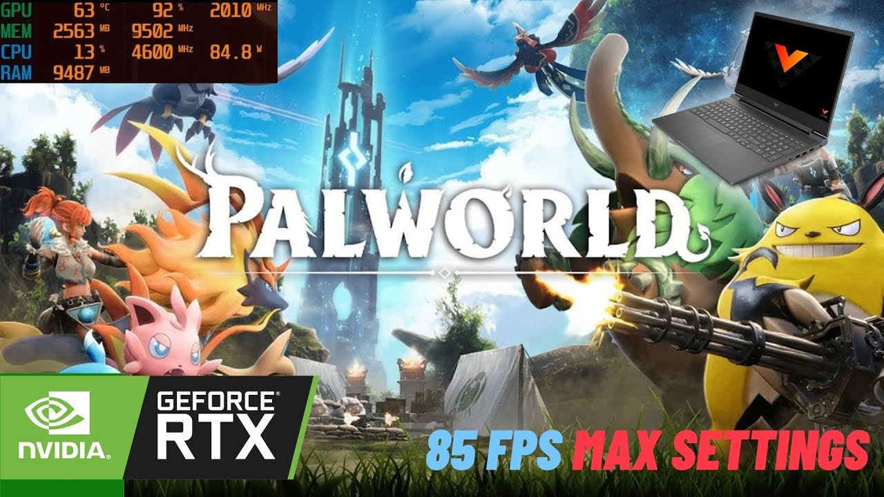 Palworld | RTX 4060 | Ryzen 7 7840HS | HP Victus | Max Settings PC 90 FPS+