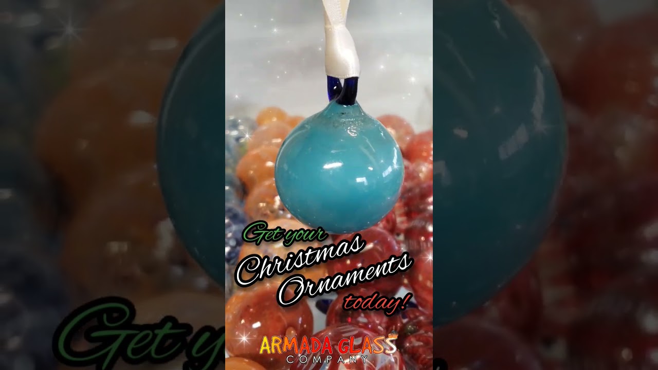 Handblown glass Christmas ornaments are available! Get yours today! #fire #glass #art #christmas