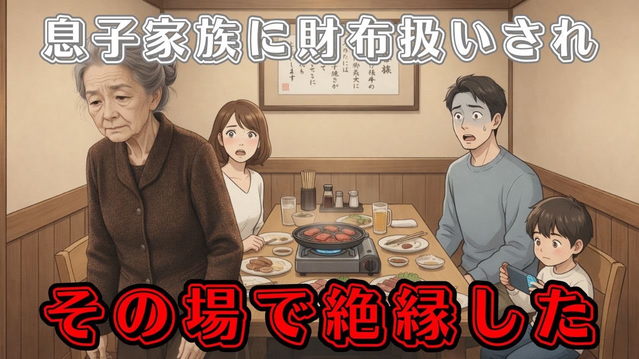 高級焼肉で１２万円「払ってよ」息子夫婦を店に置き去りにした私。金づる扱いから抜け出した日｜老後の決断 | 大人の朗読