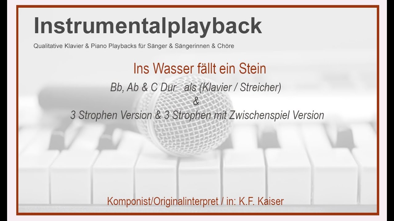 Ins Wasser fällt ein Stein - Klavierversion - Instrumental DEMO