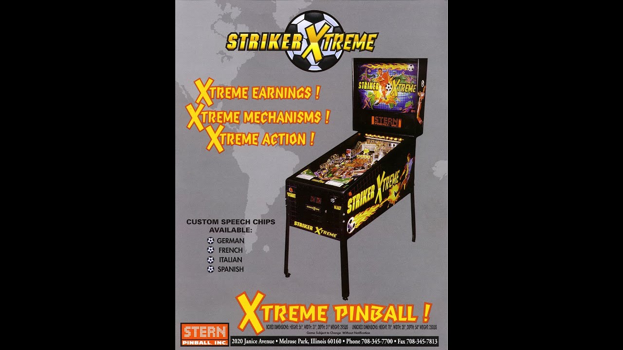 2000 Stern Striker Xtreme Pinball Machine In Action