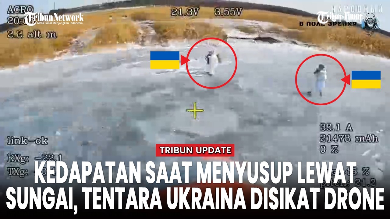 Lagi Nyebrang di Sungai Membeku, Barisan Tentara Ukraina Diincar dan Dihantam Drone Rusia
