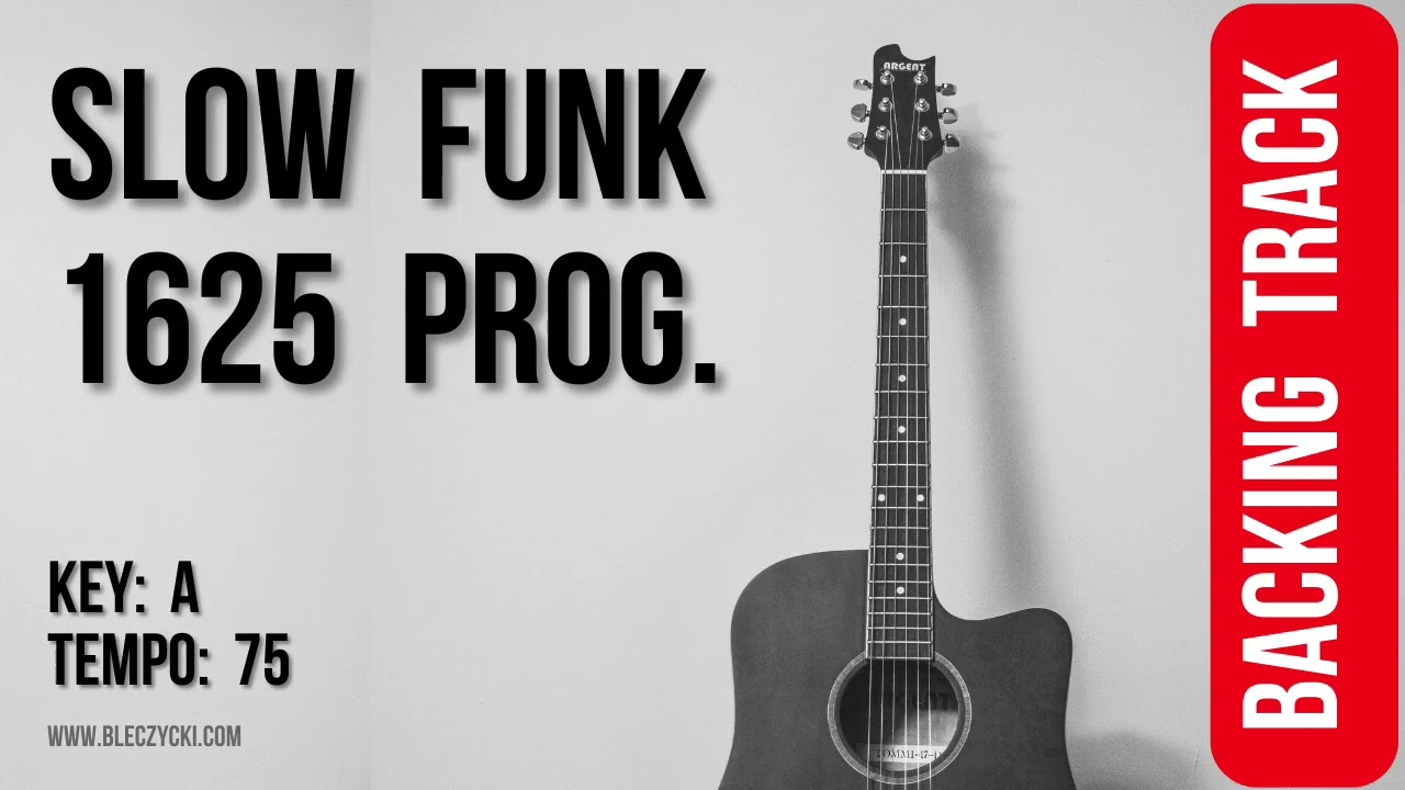 Funk in A  1625 chord progression backing track play a long