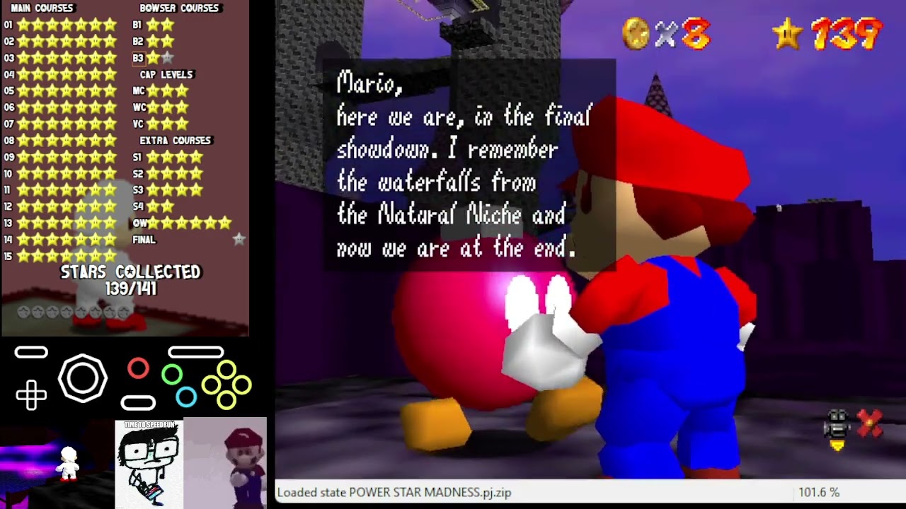 SM64 Power Star Madness - B3: Bowser's Darkmatter Galaxy (savestateless)