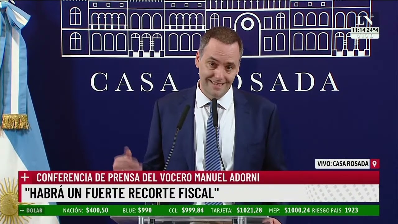 Manuel Adorni, vocero presidencial: 