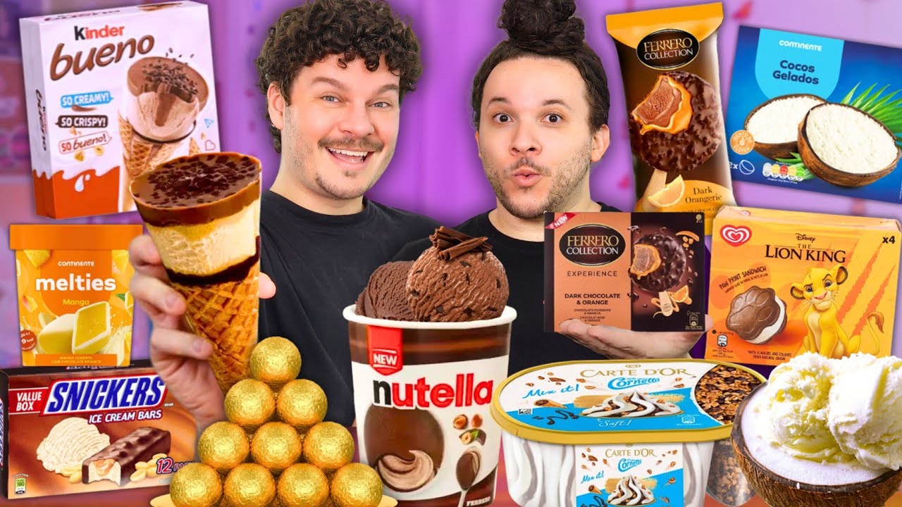 PROVANDO SORVETES DIFERENTES DO MERCADO: Kinder, Nutella, Ferrero Rocher, Cornetto - Vale a pena?