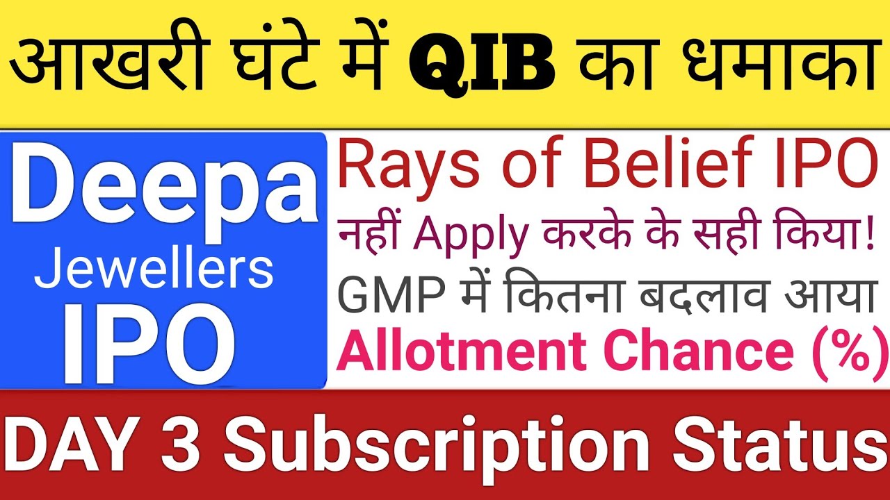 Deepa Jewellers IPO GMP Allotment Status | Rays of Belief IPO | IPO GMP Today | Stock Market Tak