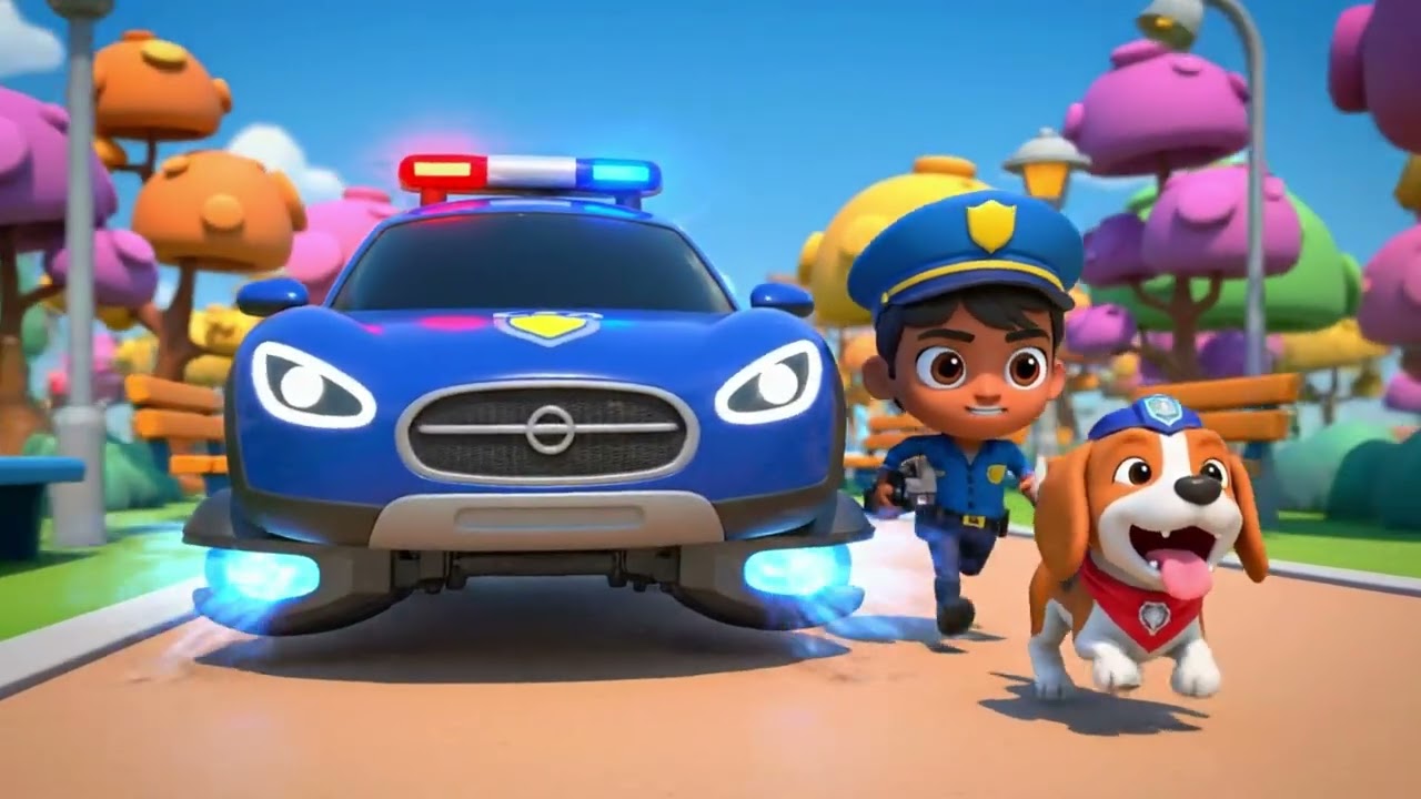 Police Car Song for Toddlers | The Wheels on the Police Car