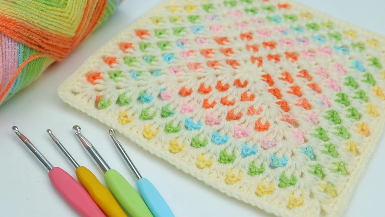 New And Very Beautiful Crochet pattern for Granny Square! unusual Granny Square