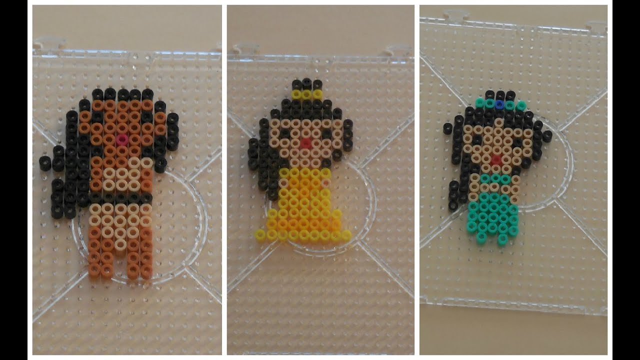 Perler beads Hama DIY (Pocahontas/Belle/Jasmine)