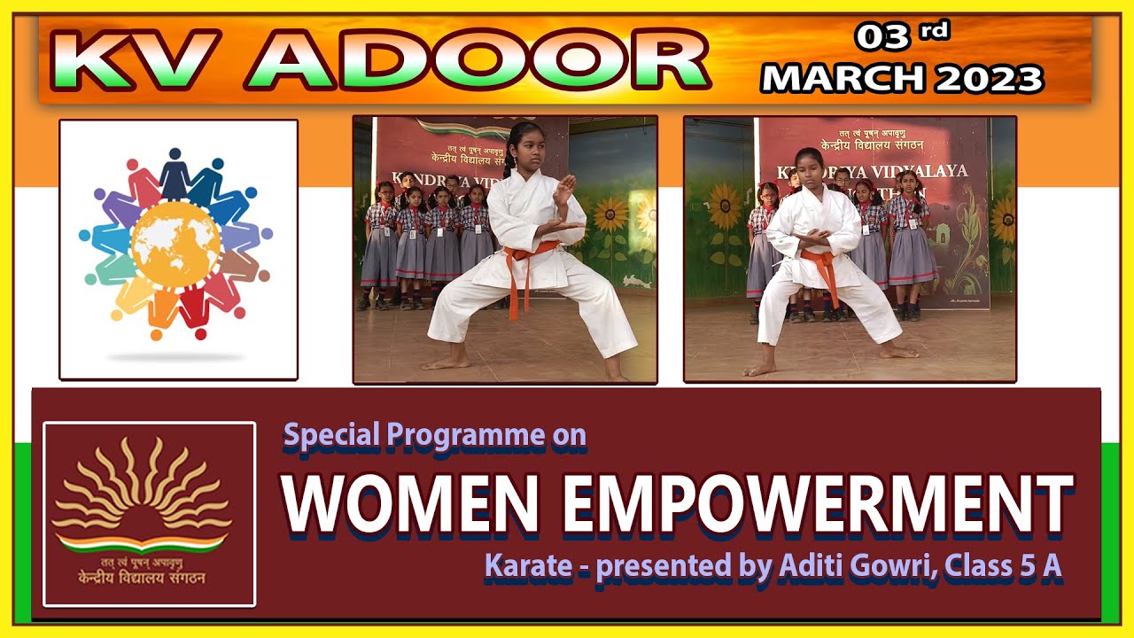 Karate | Special Programme on  Women Empowerment | Aditi Gowri Class V A Shift I | KV Adoor