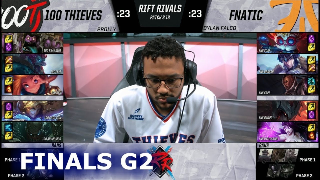 100 Thieves vs Fnatic | Game 2 Finals NA vs EU Rift Rivals 2018 LoL | 100 vs FNC G2 #RiftRivals