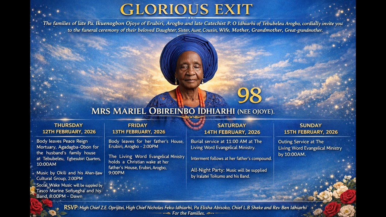 Christian Wake-Keep of Late Mrs Mariel Obireinbo Idhiarhi (Nee Ojoye)