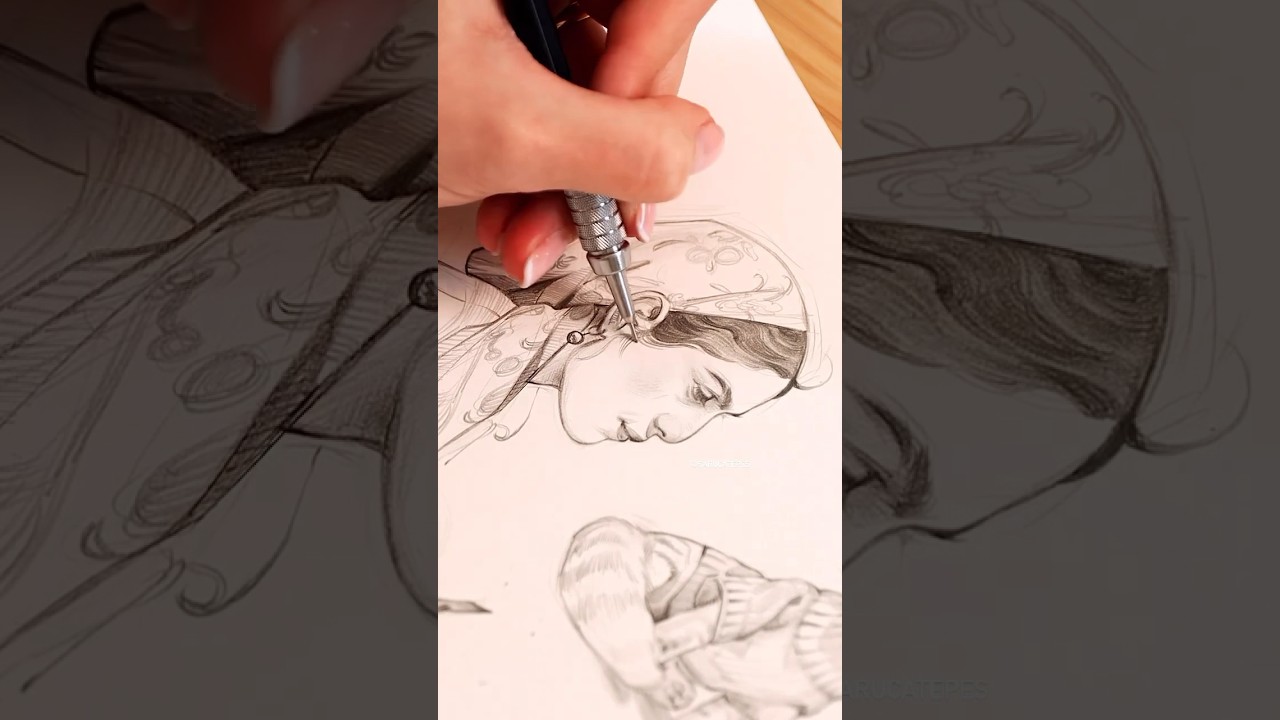 this detail is my favorite to draw&hellip; full 4k sketching process is up on my channel 🫶 #pencildrawing